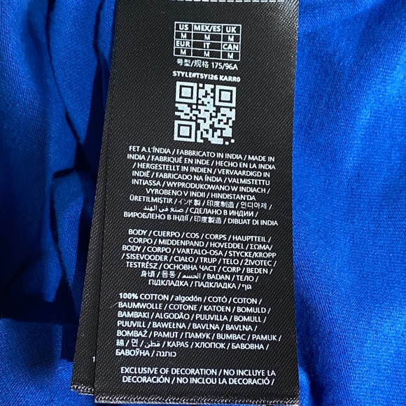 GUESS Los Angeles Men's M Blue Maya Chenille Triangle Logo T-Shirt Crew Neck NWT - Picture 7 of 7